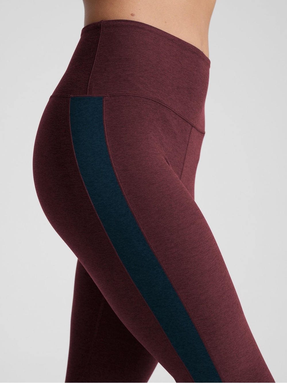 Beyond Yoga Spacedye Gemini Colorblick Side Slit Pants in Midnight Burgundy Sm
